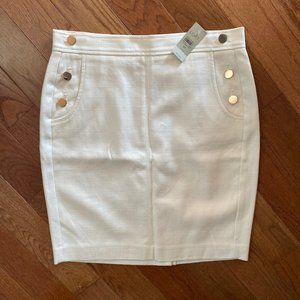 Loft Cream Skirt with gold accents